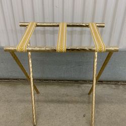 Vintage Hollywood regency brass foldable luggage rack