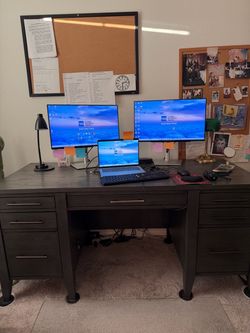 Dark Gray Arched Bookcase with Desk