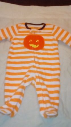 0 - 3 Months Orange Pumpkin Onesie