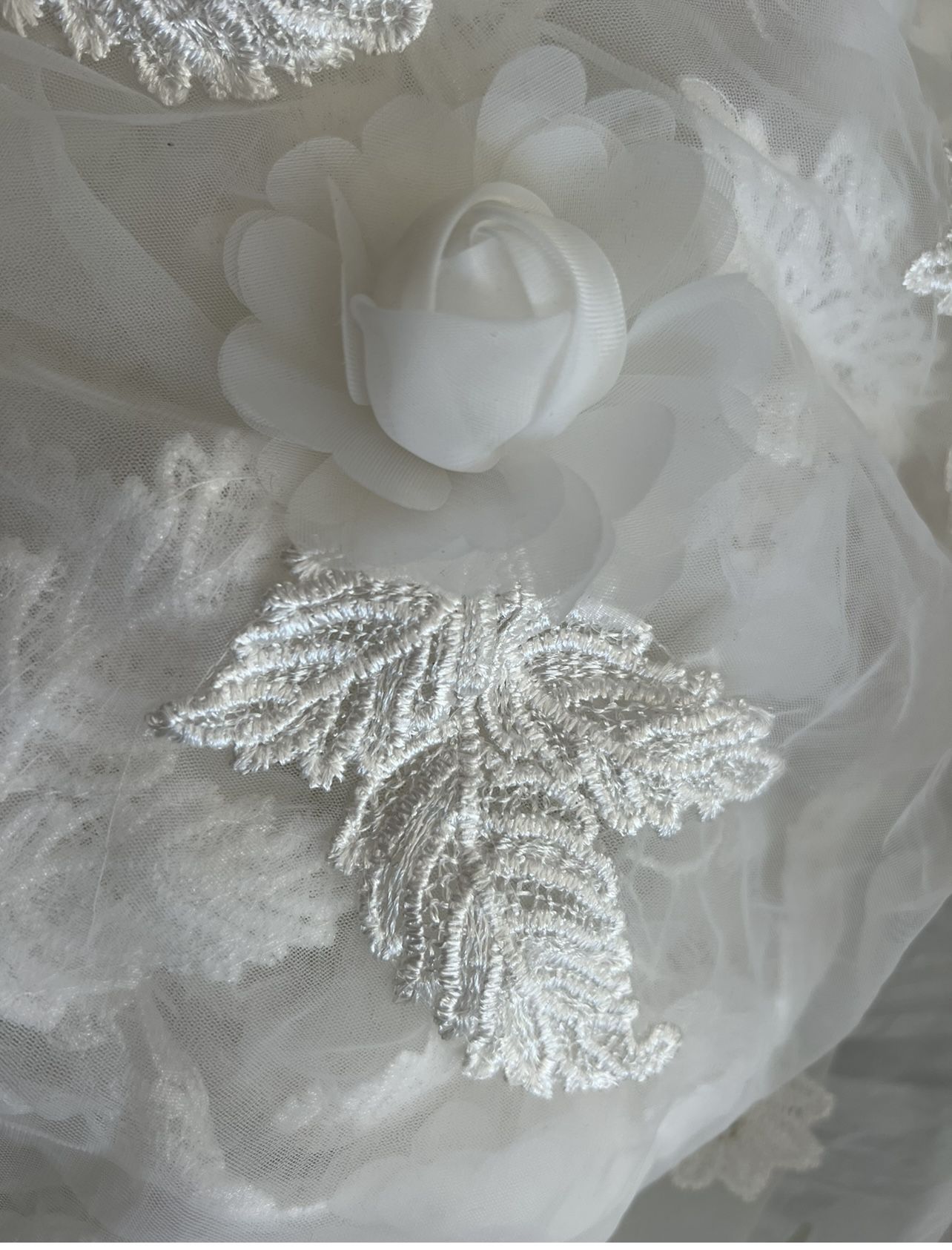 9 Feet One Layer Luxury Wedding Veil 3D Flowers With Comb,All Products : American Fashion Style Bags On Sale
