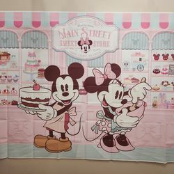 Mickey and Minnie birthday backdrop $12