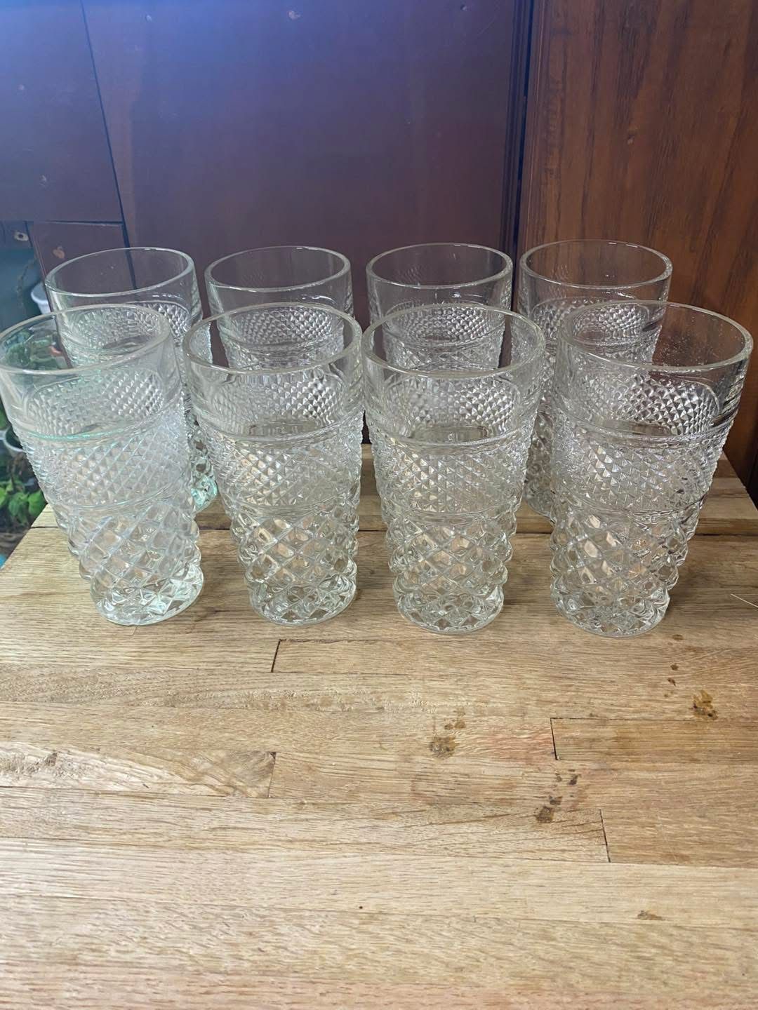 set of eight Anchor Hocking Wexford water glass tumblers