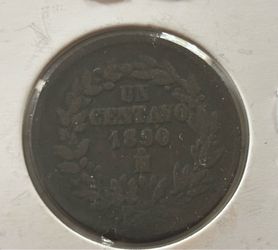 UN centavo 1890. Antique coin of Mexico