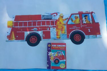 LONG FIRE TRUCK FLOOR PUZZLE