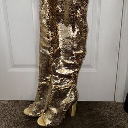 Sparkly Thigh High Boots for Women