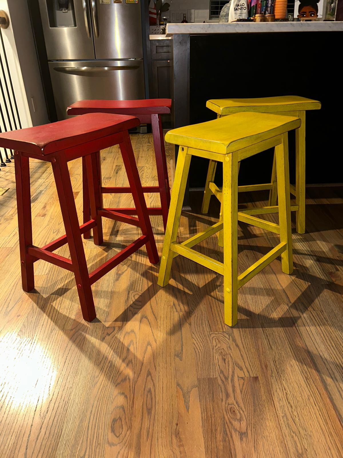 Red And Yellow Bar Stools
