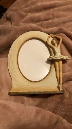 Ballerina Figurine Oval Picture Frame