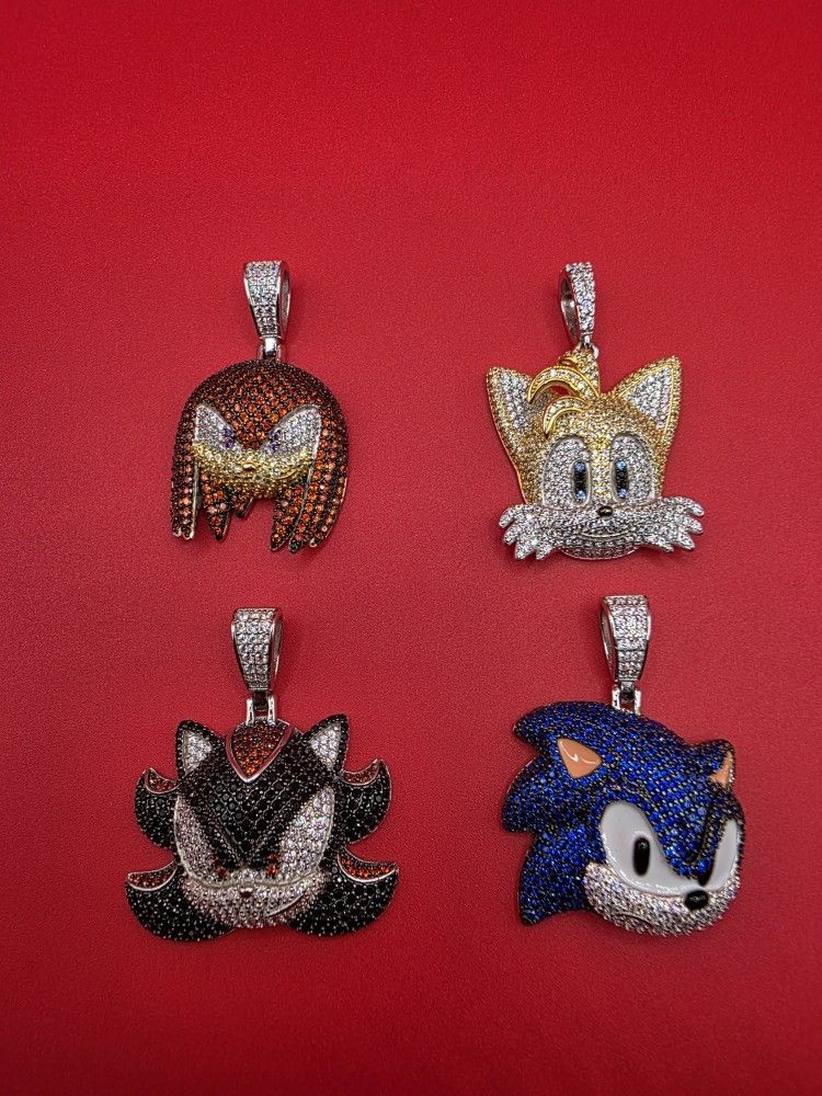925 Sterling Silver Sonic And Friends Pendant 