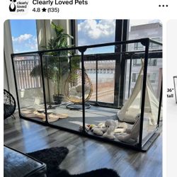 Clearly Loved Pets Gunmetal Clear Pet Pen. 