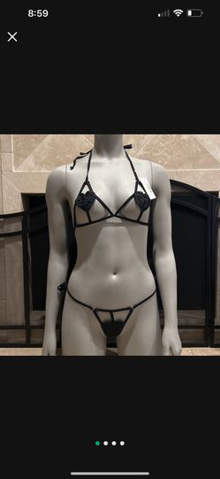 Black Heart Hollow Bra And Panty Set