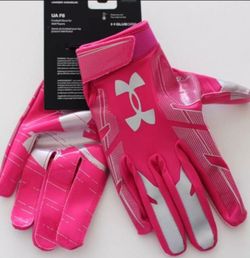Brand New Under Armour Pink White Football Gloves
Breast Cancer Awareness Month
Men Sizes Medium, XL,