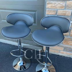 New 2 Gray Bar Stools 