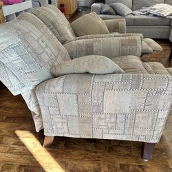 Pair of La-z-boy Riley High Leg Reclining Chairs, matching