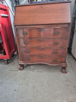 Antique Mahogany Secretary Desk with Drawers
