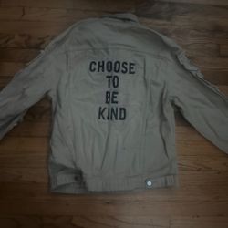 Choose To Be Kind Graphic Denim Jacket