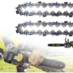 18 Inch Chainsaw chain .325" LP Pitch .050" Gauge 72 Drive Links，2 Pack Replacement Chainsaw Fits Echo,Makita and Mor