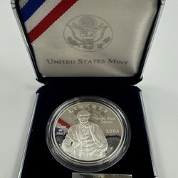 2004 Thomas Alva Edison Commemorative Proof Silver Dollar Coin With Coa 