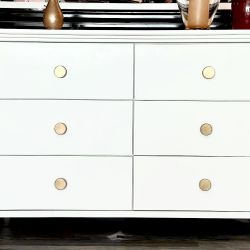 slim fit dress slacks Modern 9-Drawer Triple Dresser in White Finish main image 0