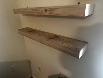 Set of 2 Floating Wood Shelves – Rustic/Farmhouse Style – $15 OBO
