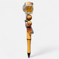 Beer Mug Orange Beaded Ballpoint Twist Pen