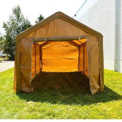Heavy Duty Outdoor Canopy Carport Tent - 10 X 20 ft - Beige