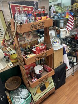 Vintage Coca Cola Wooden Display Rack