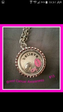 Breast cancer awareness locket