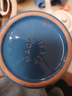 Made in Italy Blue Glazed Terracotta Pottery