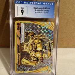 Pokemon GRADED 2016 Machamp BREAK 60/108 Evolutions M+ 9 CGC