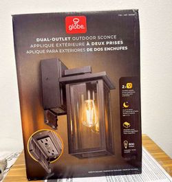 Dual outlet outdoor scone lamp