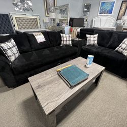 Black Sofa & Loveseat $1299🖤✨