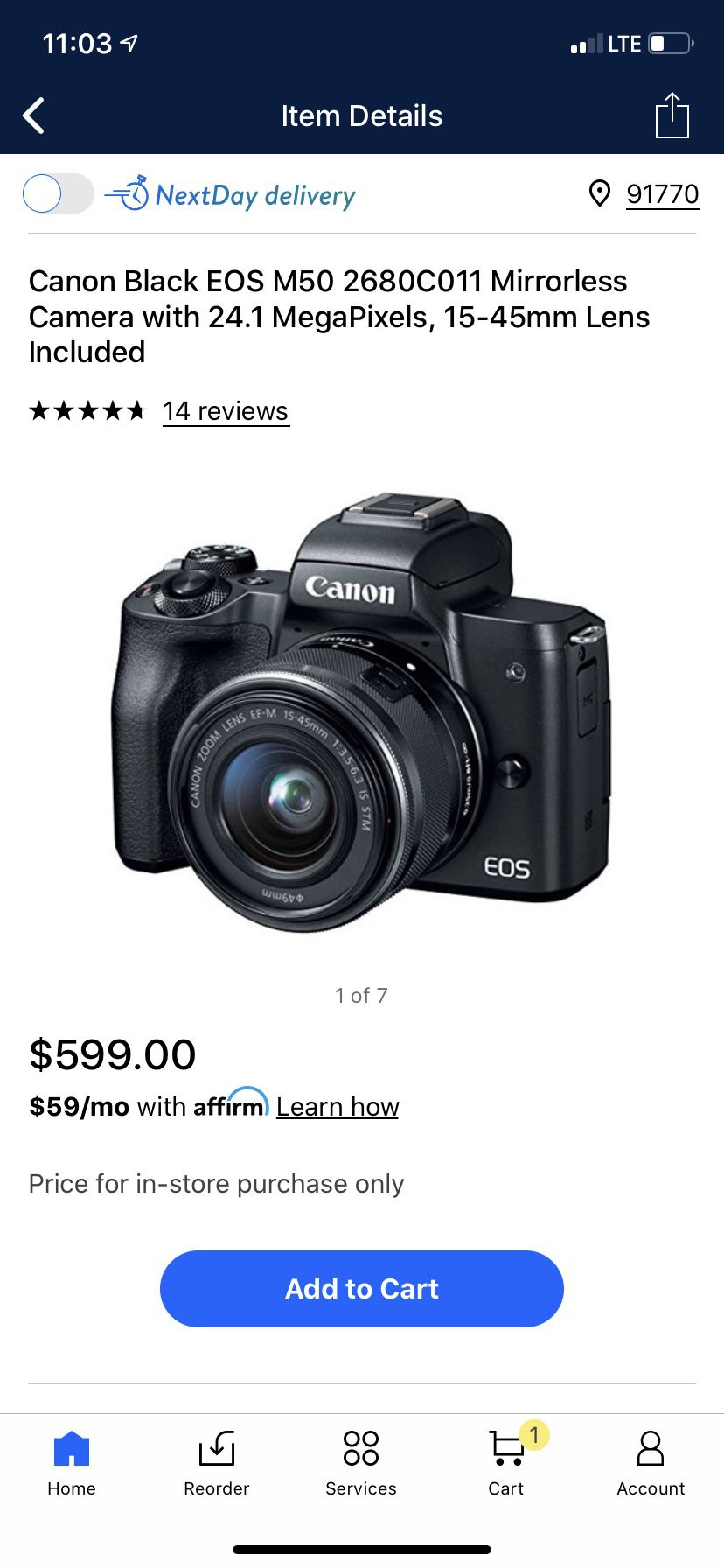 Like New Canon EOS M50 Camera