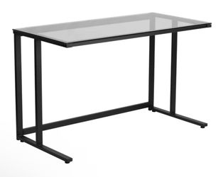 Living spaces black glass desk