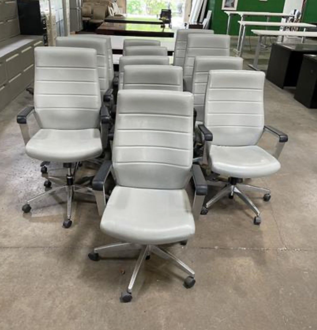 Grey Tall Back Office Rolling Computer Chairs! Only $50 Ea! Conferemce Room Chairs Too!