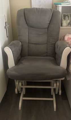 Gray with white wood rocking chair
