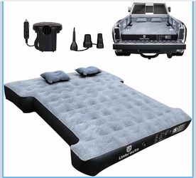 Inflatable Truck Bed Air Mattress for Full Size Short Truck Beds, 5.5-5.8ft, with Pump & Carry Bag. Perfect for Outdoor Adventures