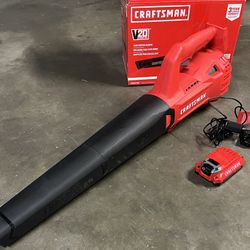 New! CRAFTSMAN 20V MAX Cordless Leaf Blower Kit with Battery & Charger Included (CMCBL710) Red