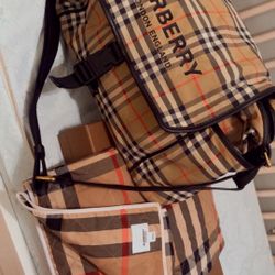 Burberry Diaper Bag & Blanket