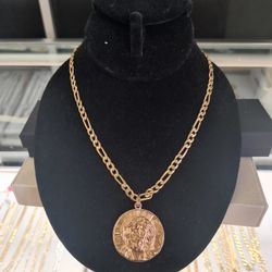 10k Solid Gold Necklace With Pendant On It Solid 37..3 Grams 24 Long Layaway Available 10% Down If You Interested Please Make Sure You Ask For maribel
