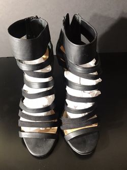USED - Express Caged Wedge Sandals Size 9