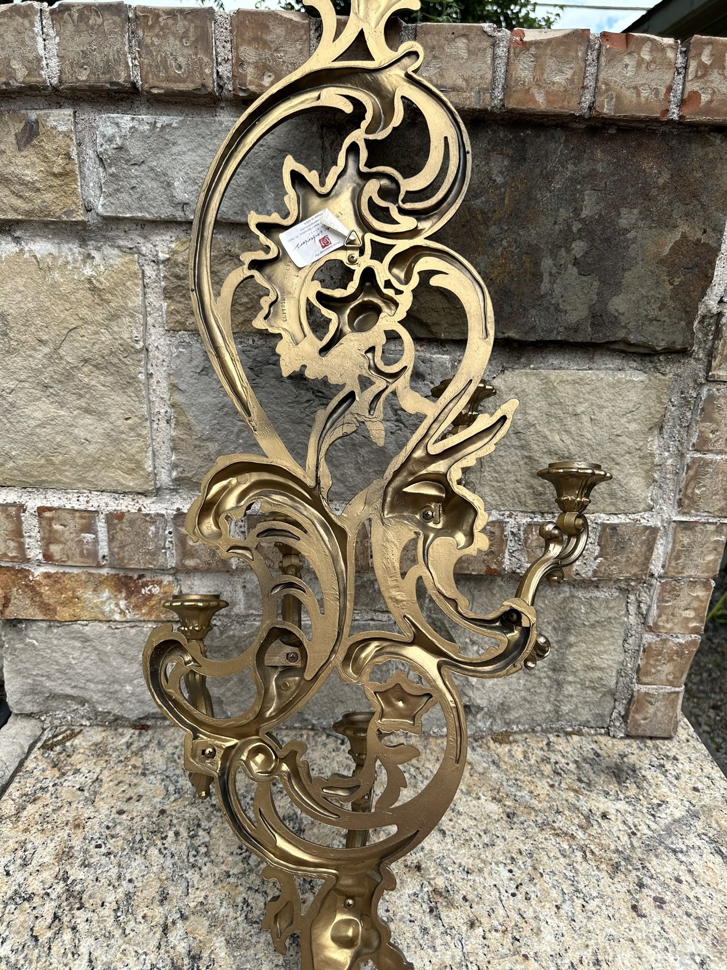 Vintage Homco ornate Hollywood Regency candelabra with 5 Arms