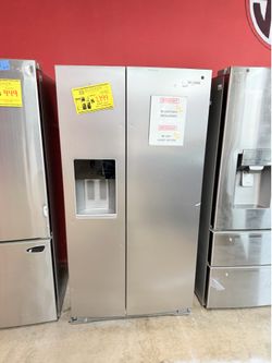 NEW OPEN BOX STAINLESS STEEL SIDE-BY-SIDE REFRIGERATOR