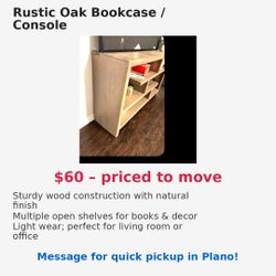 Bookcase / Rustic - Perfect For Minimalist TV Stand