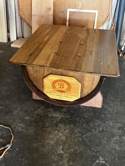 Handcrafted Whiskey /Wine Barrel Coffee Table with Storage