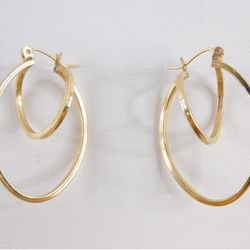 14k Solid Yellow Gold Earrings Vintage.