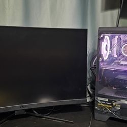 Gaming PC With Monitor And Keyboard