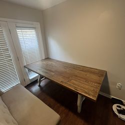 Farmhouse table, Bench, Chairs