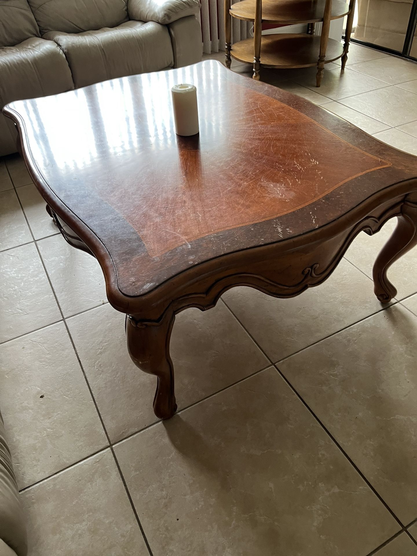 Beautiful Solid Wood CoffeeB Must Sell By Monday The 23Rd For $15/O Table Heavy 35 X 48 Must Be Gone By 23