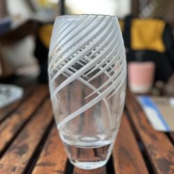 Vintage Mikasa Crystal Swirl Vase