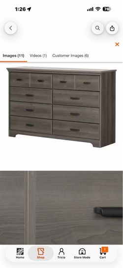 Gray Dresser - South Shore Versa 8 drawer dresser - Grey Maple.